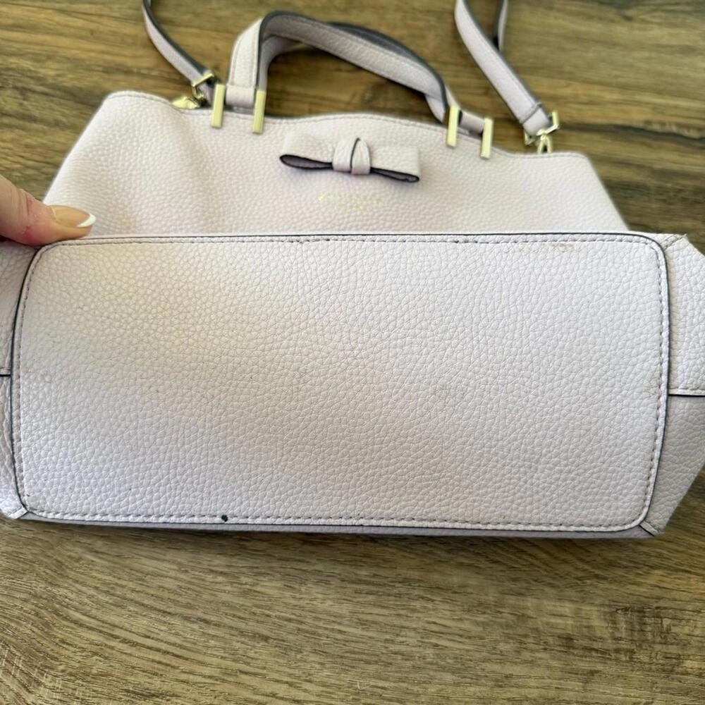 KATE SPADE Lavender Leather Gwyn Pershing Street Convertible Satchel Bag EUC - Picture 7 of 14